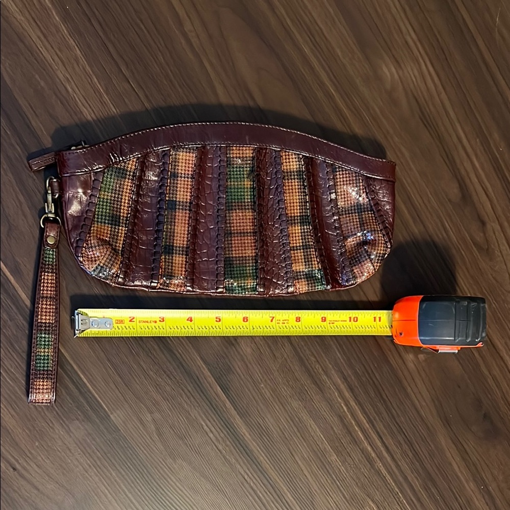 Rare Vintage Hobo International Plaid Leather Hobo Bag